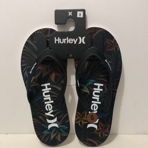 Hurley Men 8 Floral Sandals Cushion Slippers New